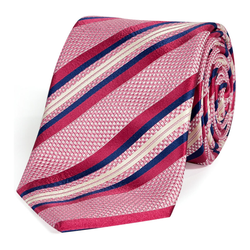 Brioni Pink-Multi Striped Silk Standard Tie