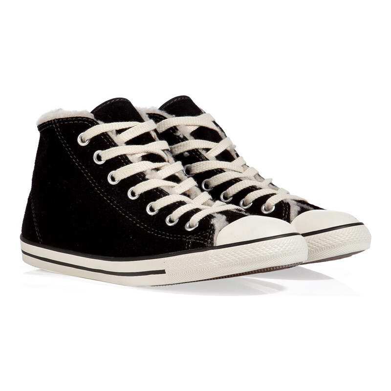 Converse Suede Chuck Taylor All Star Dainty Mid Sneakers in Black