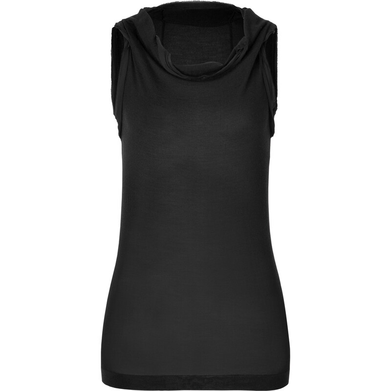Donna Karan New York Cashmere-Wool-Silk Top in Black