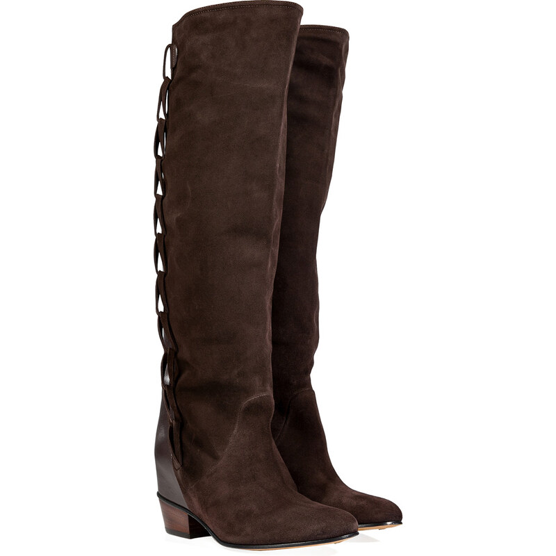 Golden Goose Suede/Leather Teresa Boots in Dark Brown