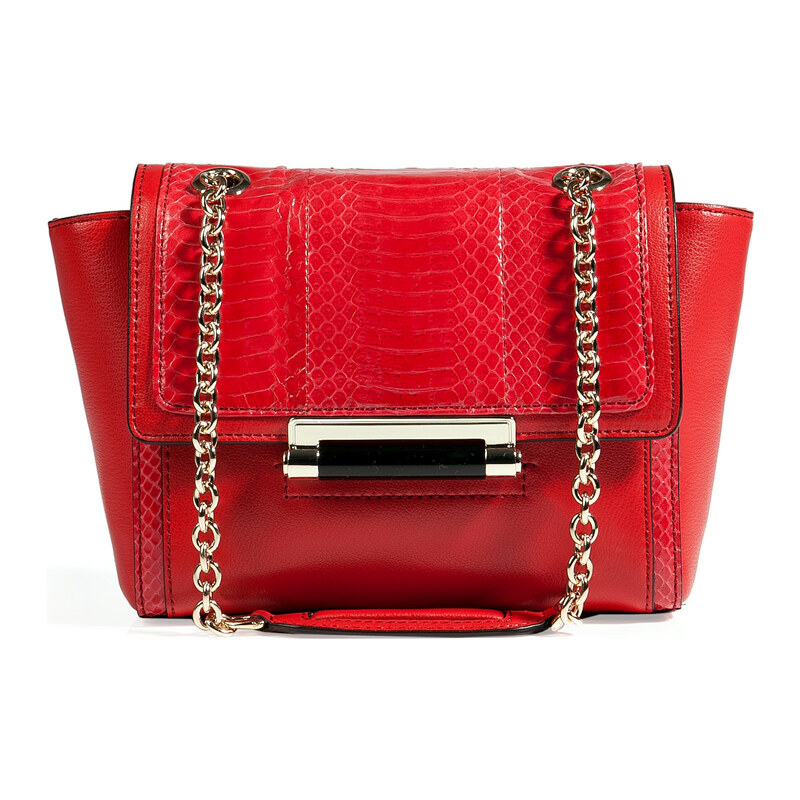 Diane von Furstenberg Snakeskin/Leather 440 Mini Crossbody Bag in Crimson