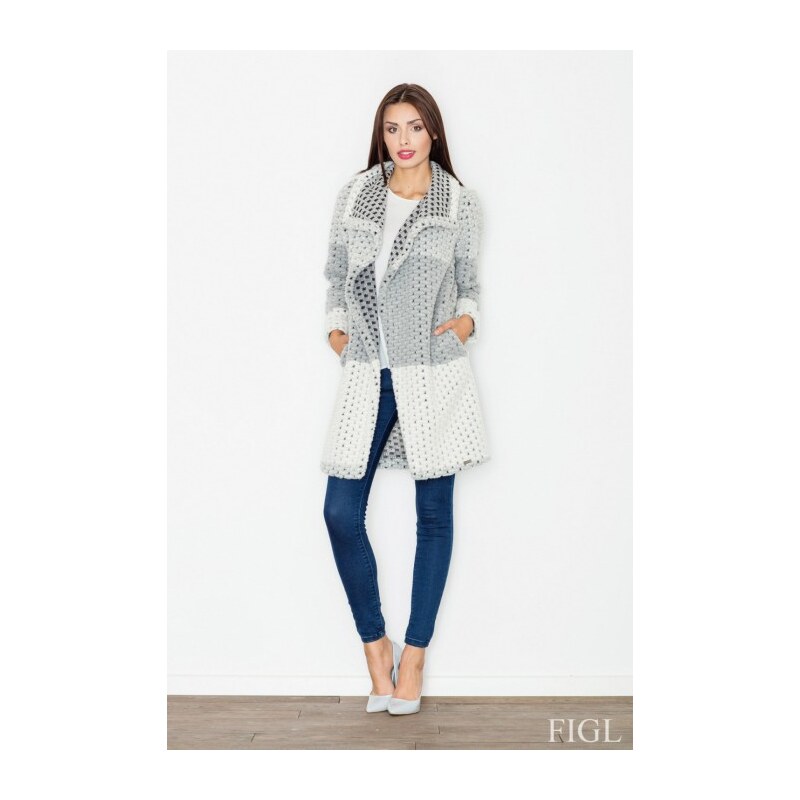 FIGL Dámský šedý kabát M507 grey