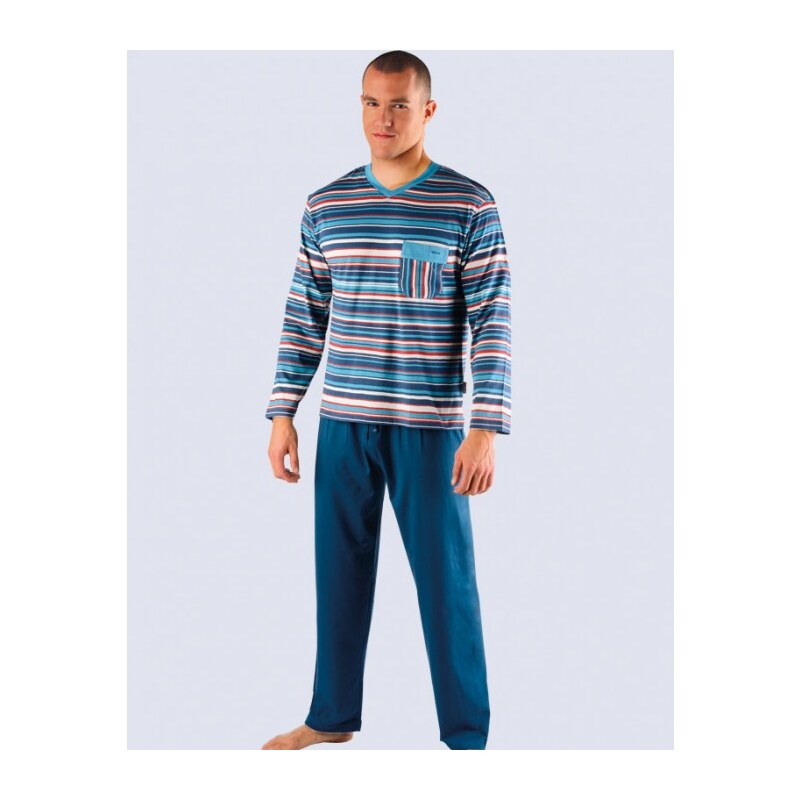 GINA Pánské pyžamo dlouhé, šité 79007P