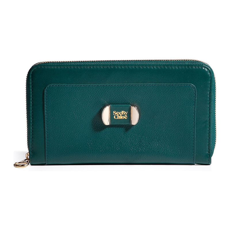 See by Chloé Leather Wallet in Peacock