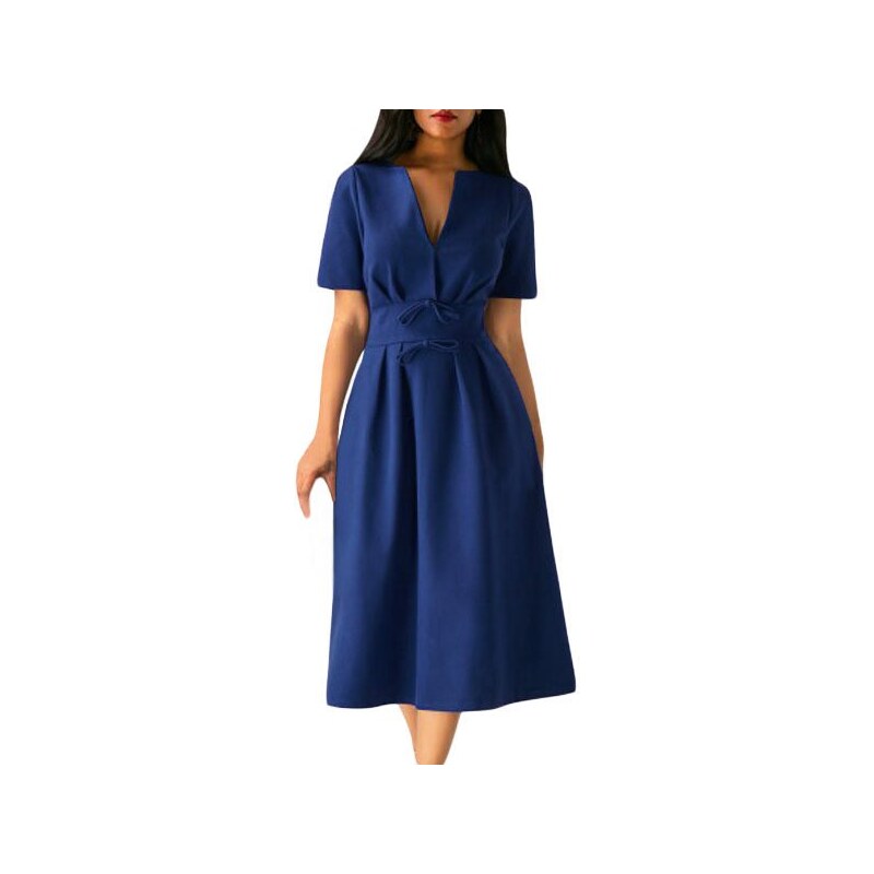 Tmavě modré šaty střední délky