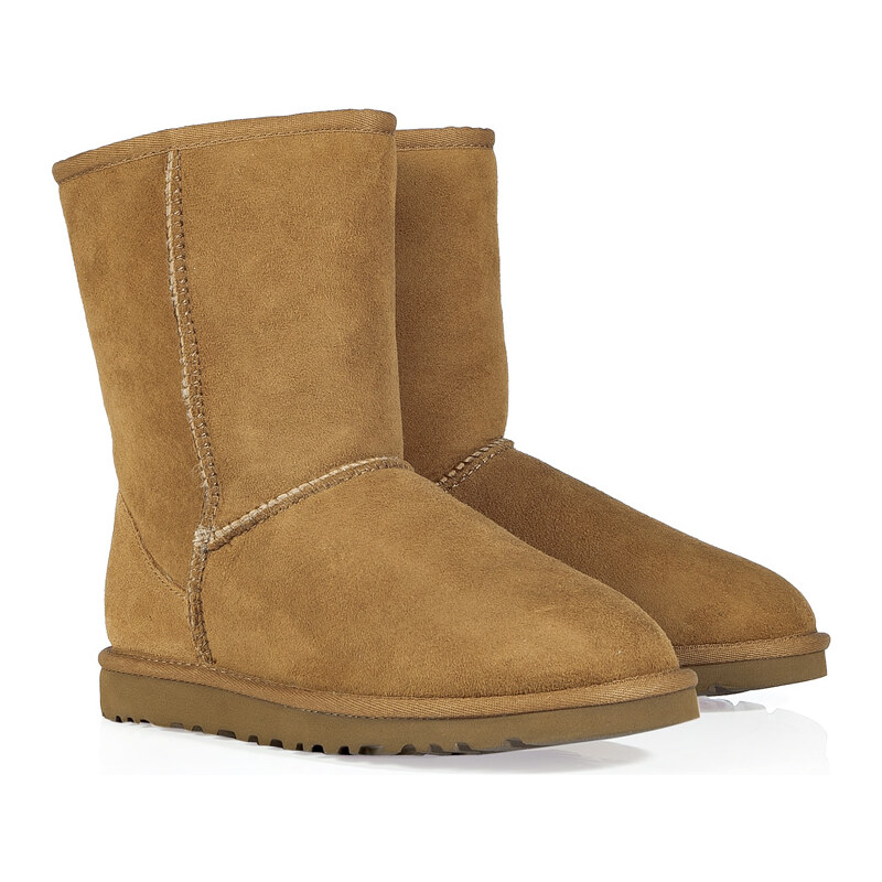 UGG Australia Leather Classic Short Boots in Chestnut
