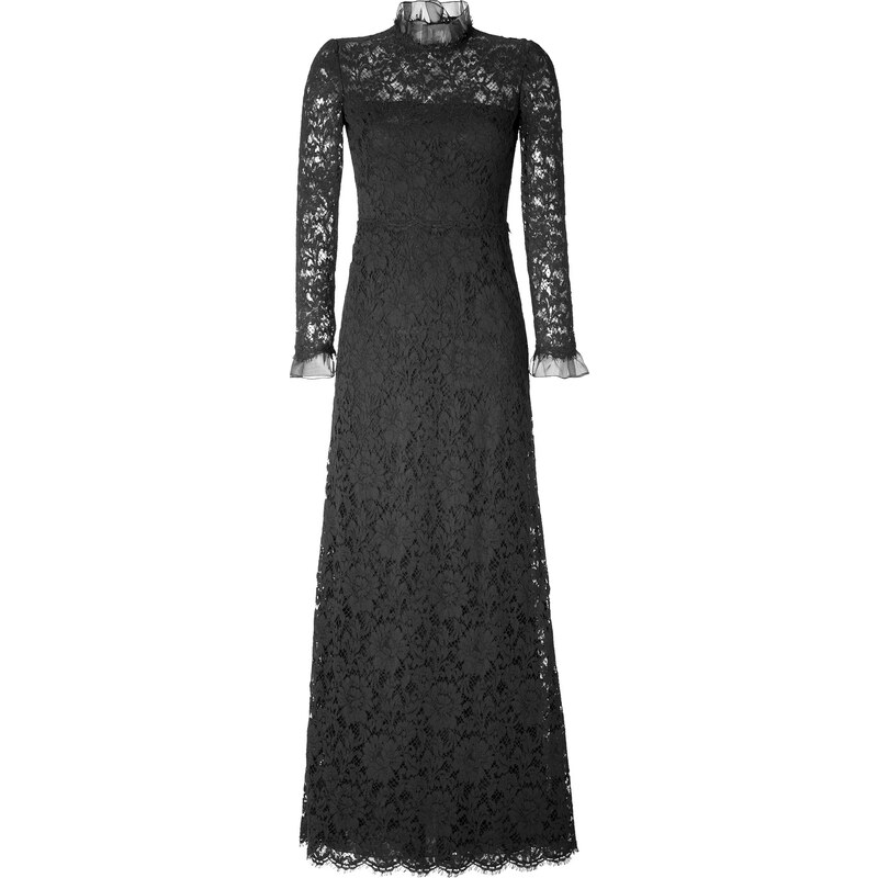 Valentino Lace Long Sleeve Evening Gown