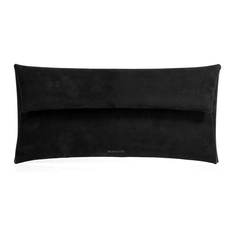 Jil Sander Leather Envelope Clutch in Black