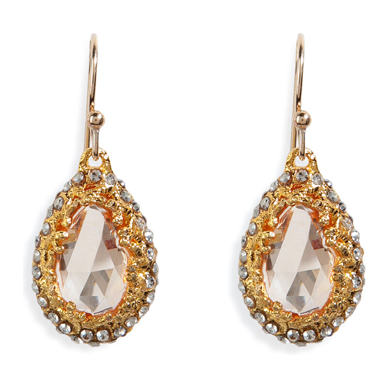 Alexis Bittar Floral Cz Tiny Tear Earrings in Champagne