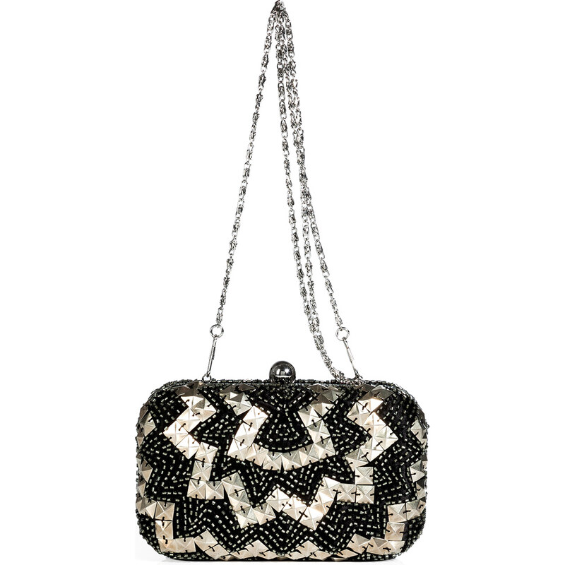 Juicy Couture Black Beaded Minaudiere Clutch