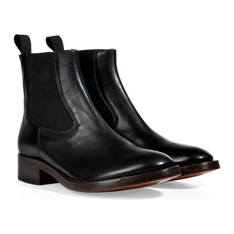 LAutre Chose Leather Chelsea Boots in Black