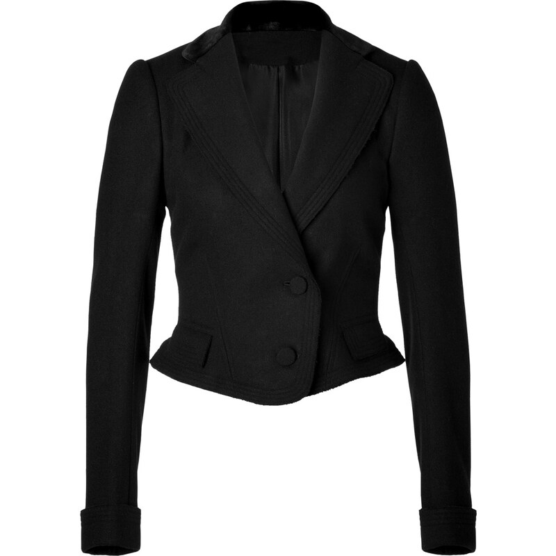 Ralph Lauren Collection Wool-Cashmere Textured Jacket in Black
