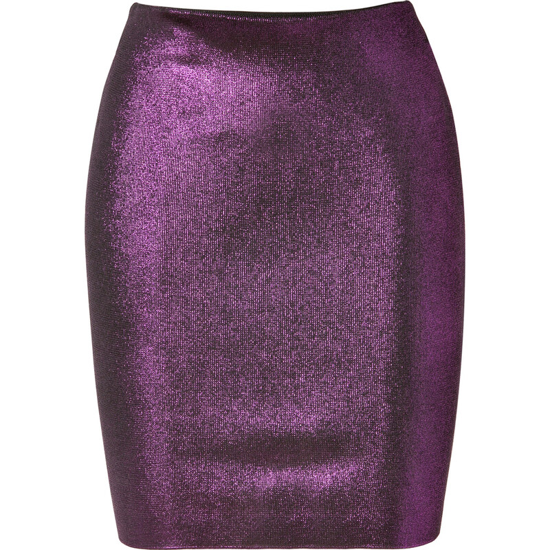Balmain Metallic Skirt in Violet