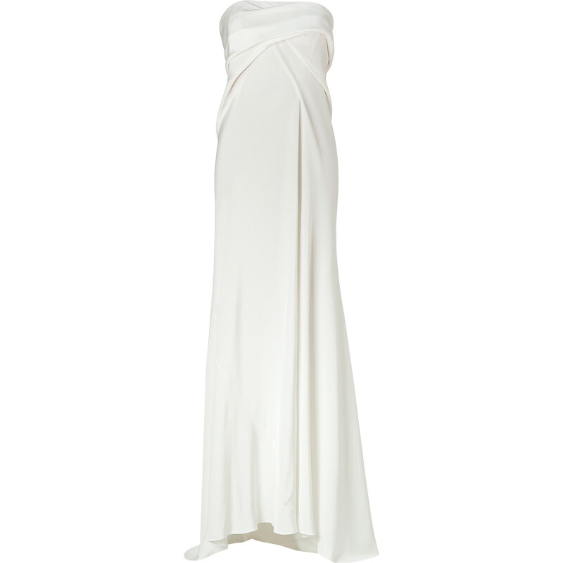 Donna Karan New York Gypsum White Strapless Jersey Gown