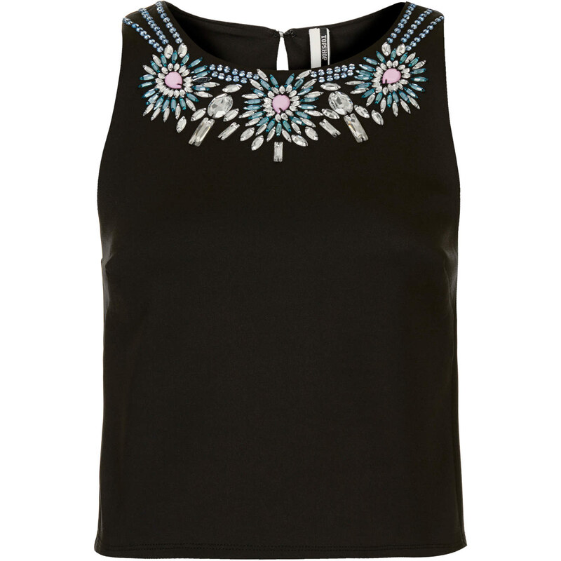 Topshop Gem Neckline Shell Top