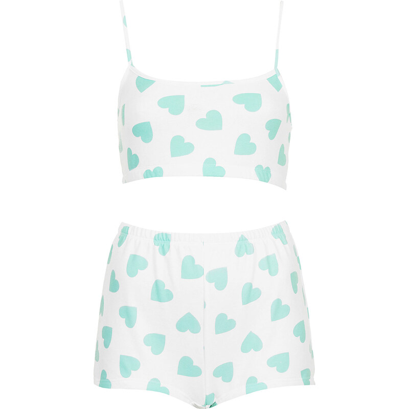 Topshop Heart Print PJ Set