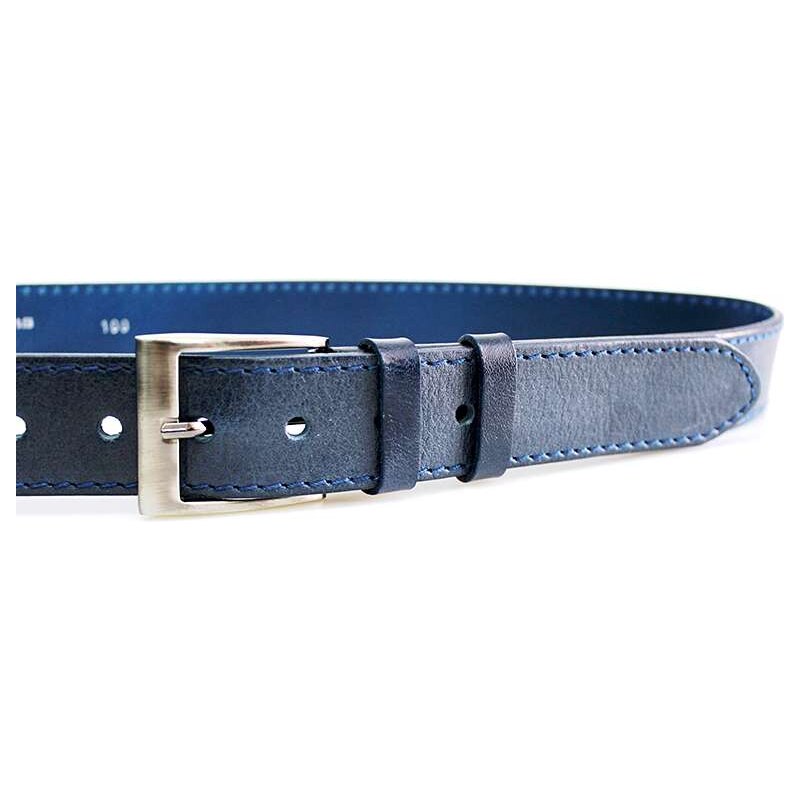 Penny Belts - Jaroměř Modrý kožený opasek 110 cm - Penny Belts