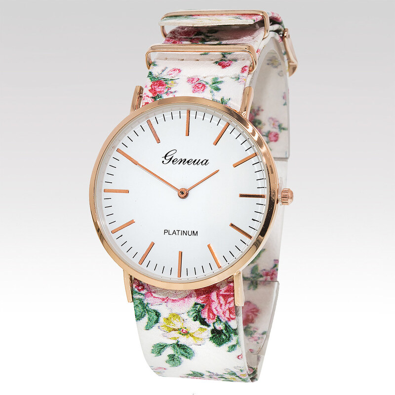 Geneva Dámské hodinky Rose bílé