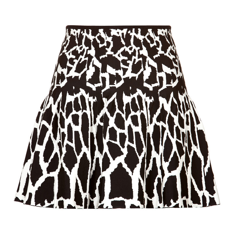 Roberto Cavalli Intarsia Knit Animal Print Skirt