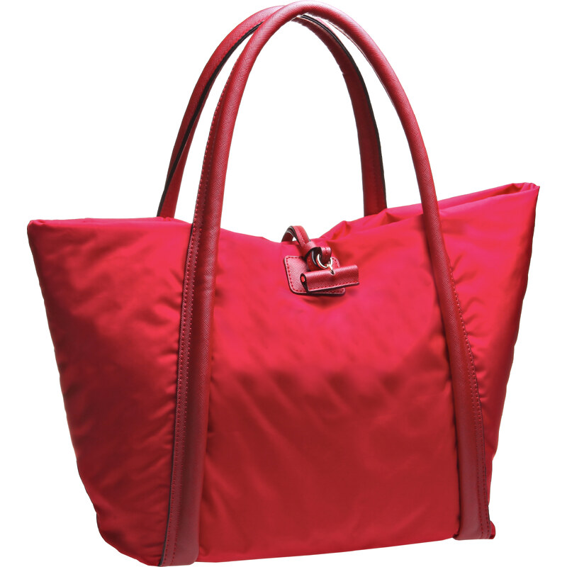 Baťa Prostorná textilní kabelka v červené barvě