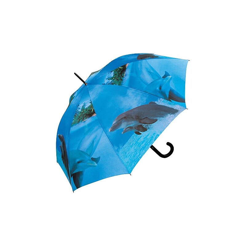 Doppler Dámský holový vystřelovací deštník ART Delfíni 74157W