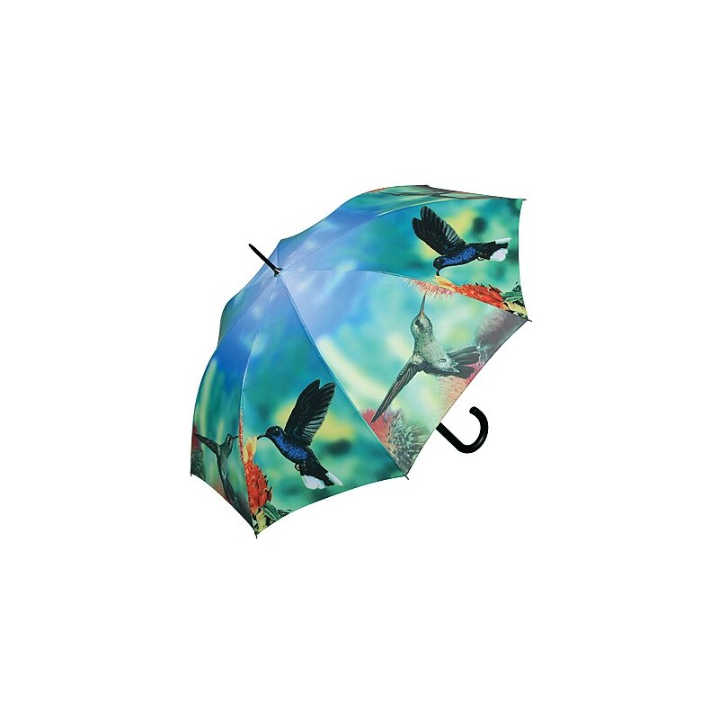 Doppler Dámský holový vystřelovací deštník ART Kolibříci 74157C