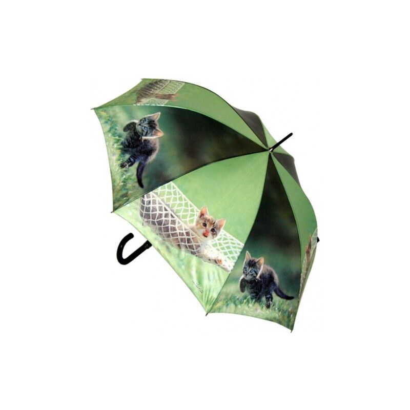 Doppler Dámský holový vystřelovací deštník ART Kočka v síti 740591