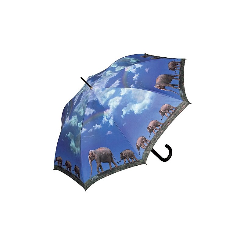 Doppler Dámský holový vystřelovací deštník ART Slon s mláďaty 740595