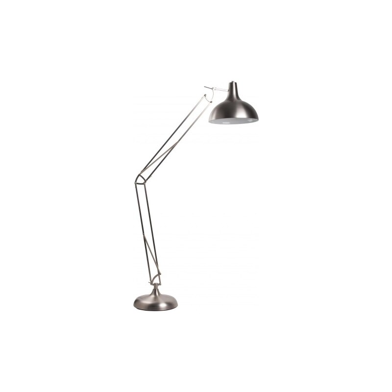 White Label Living Stojací lampa Office, satin nikl