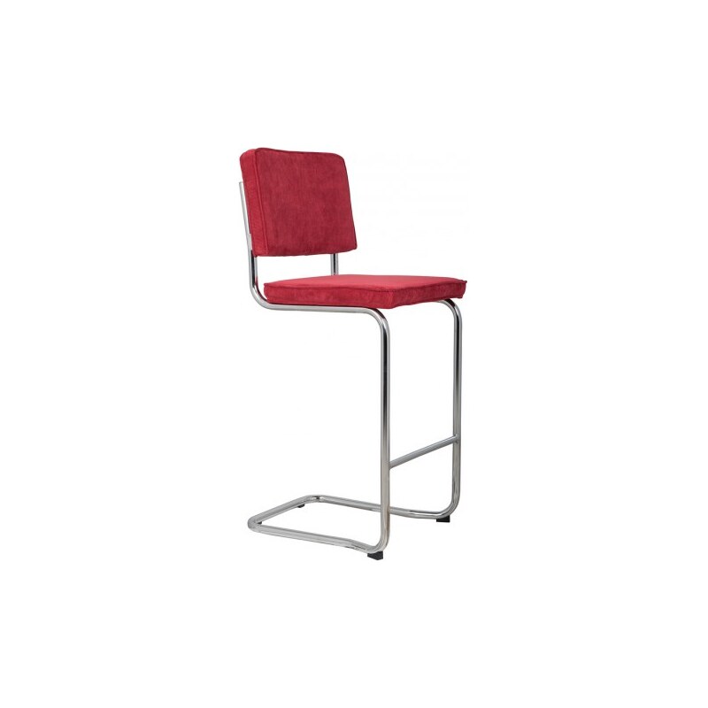 Zuiver Ridge Kink Rib Barstool Red