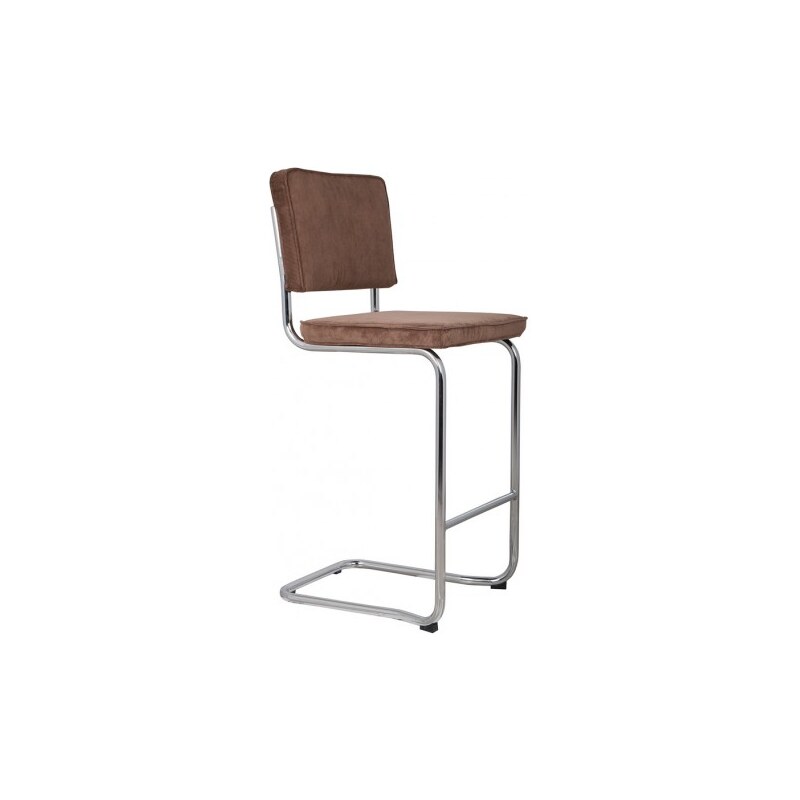 Zuiver Ridge Kink Rib Barstool Brown