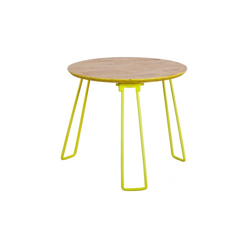 Zuiver Konferenční stolek OSB, malý, žlutý,40 cm
