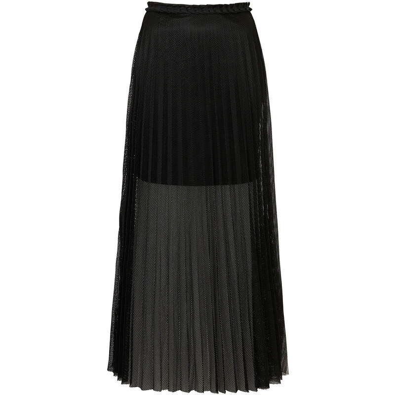 Topshop **Mesh Pleated Maxi Skirt by Rare