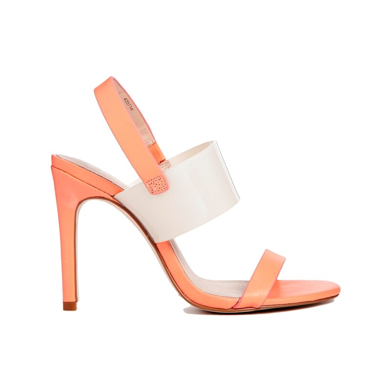 ASOS HOLD OUT Leather Heeled Sandals - Orange