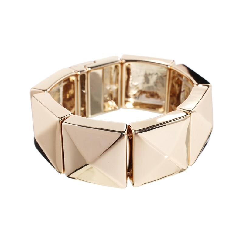 French Connection Pyramid Stretch Bracelet - Gold