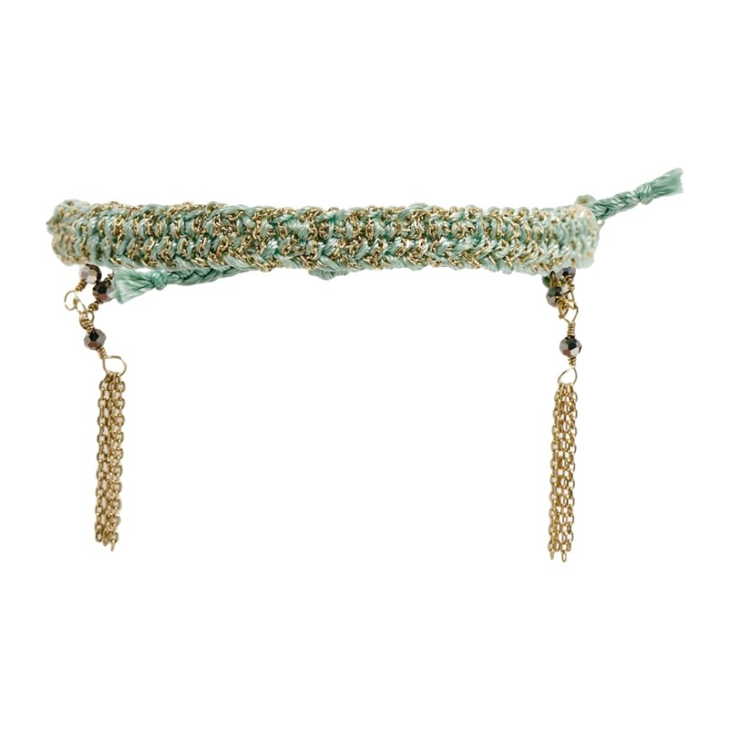 Orelia Chain Plaited Bracelet - Blue