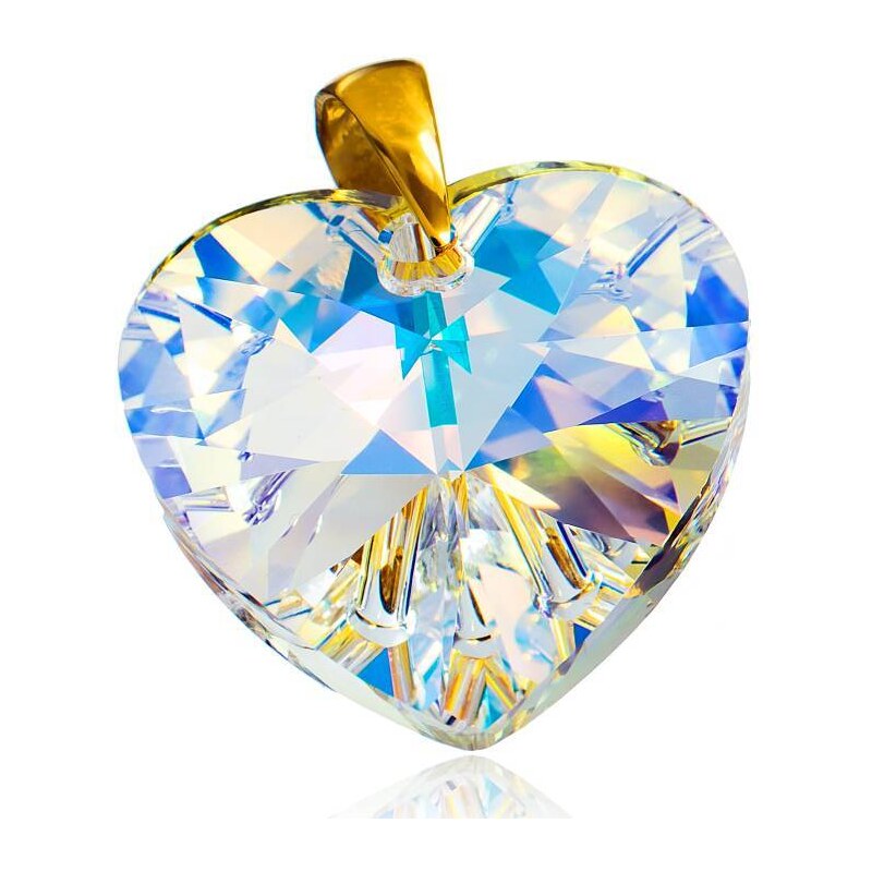Šperky LAFIRA Style Pozlacený stříbrný přívěsek srdce AB 18 mm