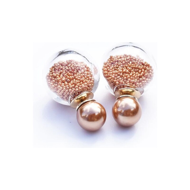 Premium Quality Beyou Náušnice perly pod ucho plněné zlatými korálky 3v1