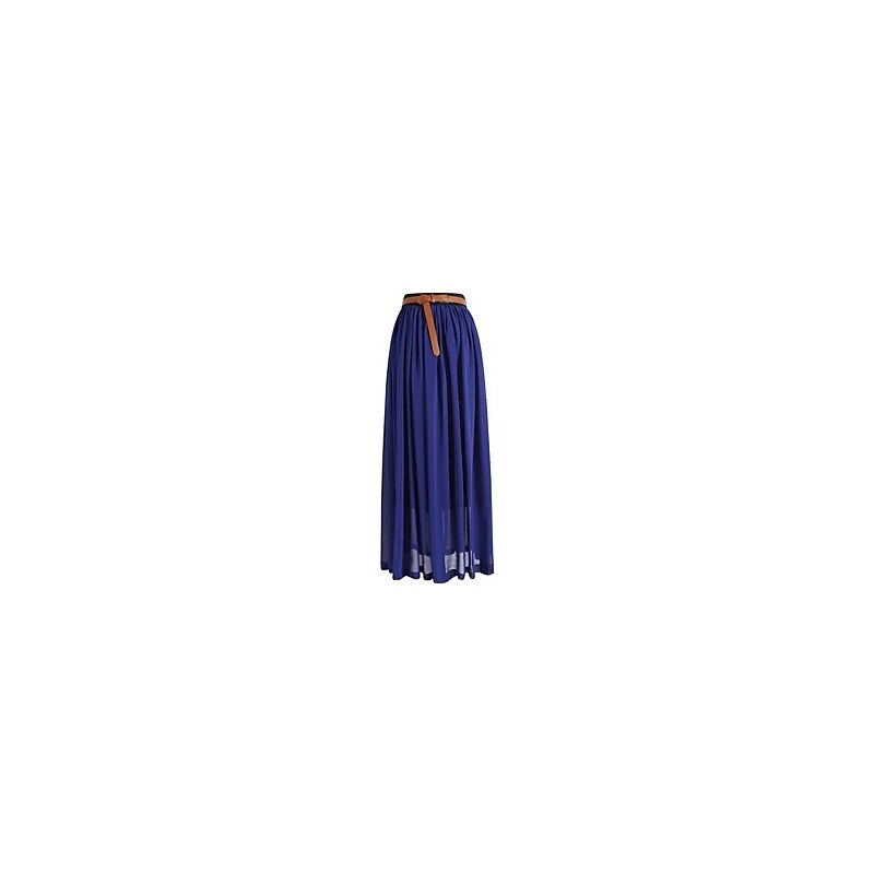 LightInTheBox Retro Women's Chiffon Pleated Elastic Waist Long Skirt