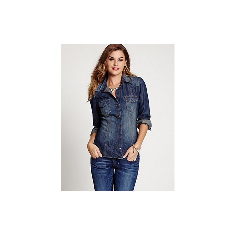 guess slim fit denim shirt