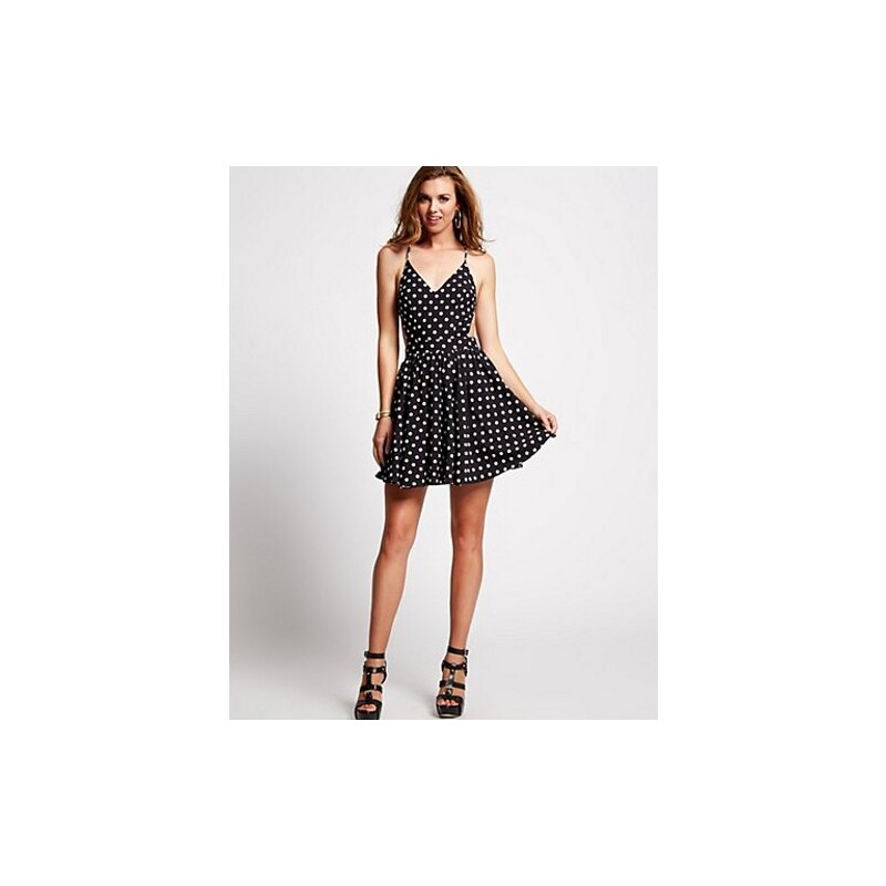 Šaty Guess Printed Open Back Fit-And-Flare Dress