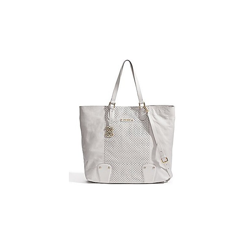 Kabelka Guess Perforated Leather Tote bílá