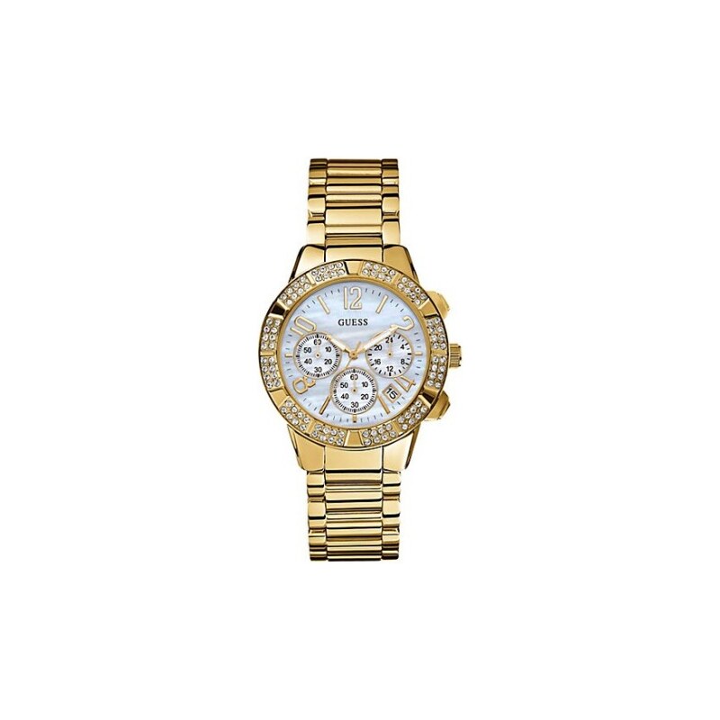 Hodinky Guess Yellow Gold Tone Crystal Sport Chronograph