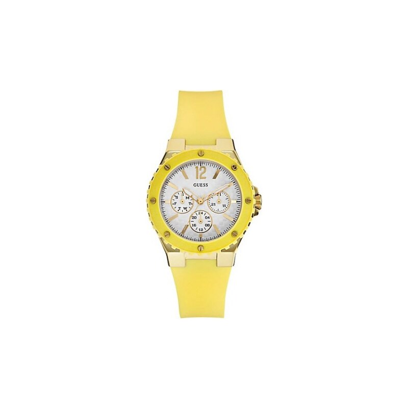 Hodinky Guess Yellow and Gold Tone Feminine Sport