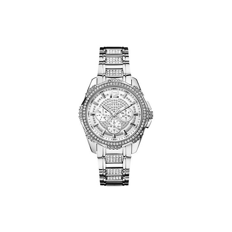 Hodinky Guess Silver-Tone Glitz Active Sport Watch