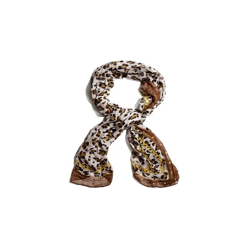 Šátek Guess by Marciano Leopard-Print Chain Scarf