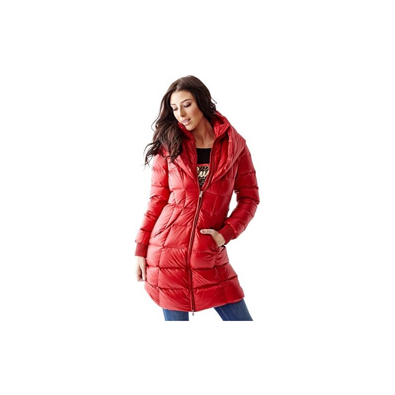 Kabát Guess Long-Sleeve Puffer Coat červený