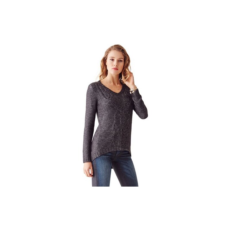 Svetr Guess Long-Sleeve V-Neck Cable-Knit-Sweater