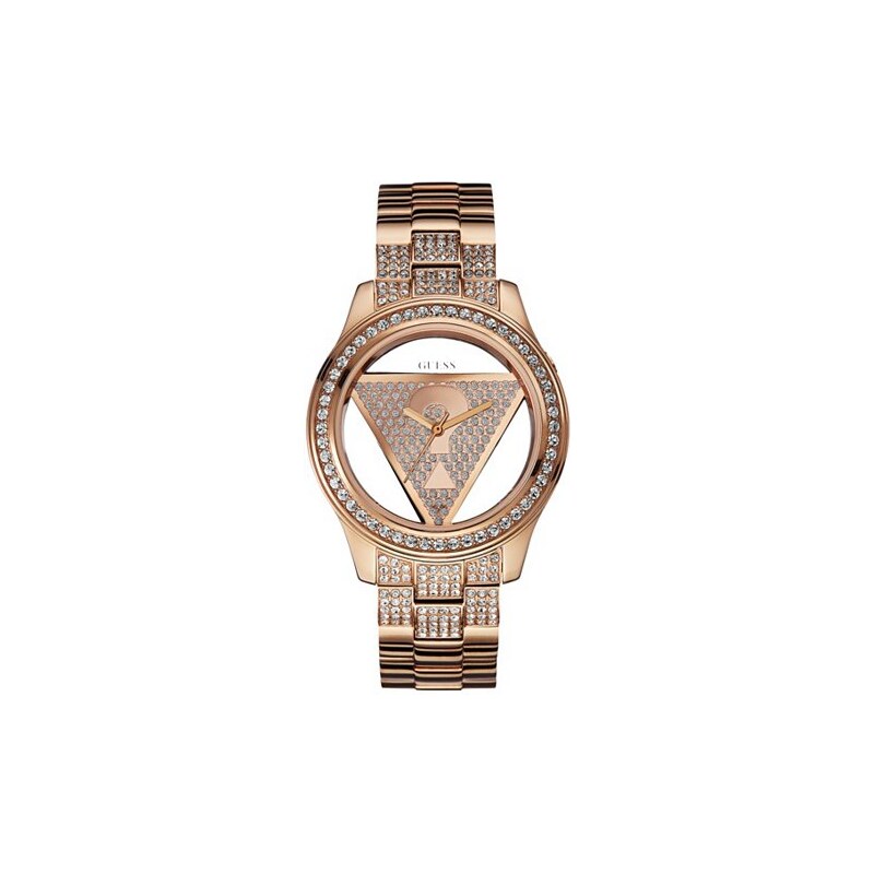 Hodinky Guess Rose Gold-Tone Floating Iconic Triangle Watch