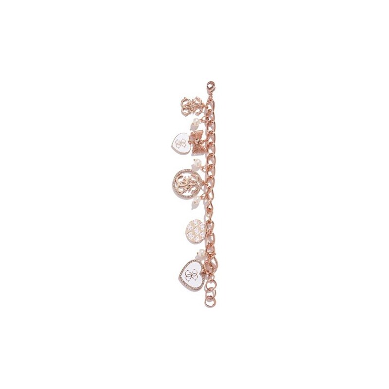 Náramek Guess Rose Gold-Tone Charm Bracelet